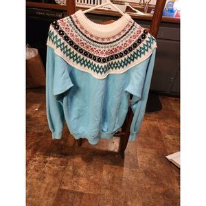 Vintage Women's Ski Sweatshirt Blue Montgomery Ward‎ Size Small